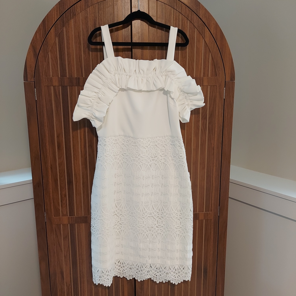 NWT Belle Badgley Mischka Ivory Dress